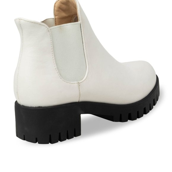Women's Chelsea Boots Elastic Chunky Block Heel Platform Lug Sole Ankle … - Picture 3 of 4